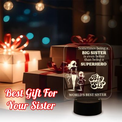 World Best Sister Night Lamp with Warm White Light | USB Cable | Best Gift for Sister